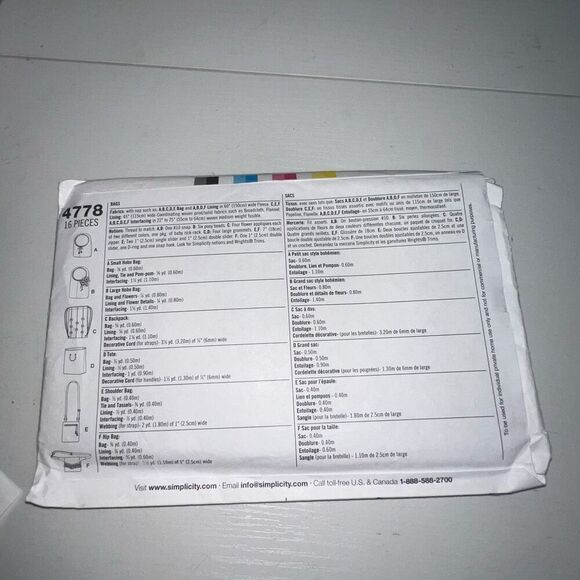 Lot 4 Craft Patterns Purses New Simplicity And Others Pillows Table Cloth Napkin - Picture 9 of 9